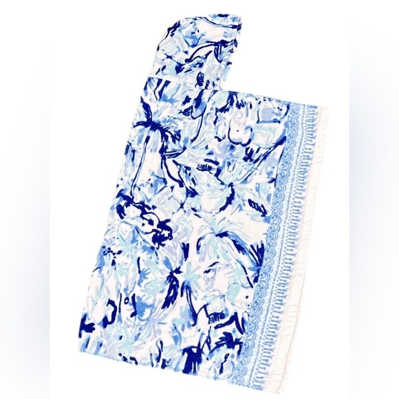 Lilly Pultizer for pottery barn blues hooded swim towel wrap coverup one size - Picture 2 of 6